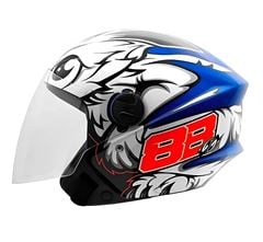 CAPACETE NEW LIBERTY THREE GP 88 BRILHO AZUL T.58