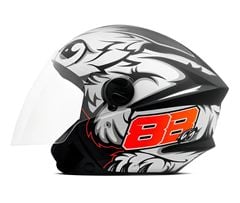 CAPACETE NEW LIBERTY THREE GP 88 BRILHO PRETO T.58