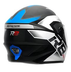 CAPACETE R8 PRO FOSCO PRETO/AZUL TAM.58