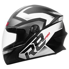 CAPACETE R8 PRO FOSCO PRETO/PRATA TAM.58