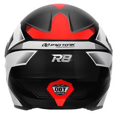 CAPACETE R8 PRO BRILHANTE PRETO/VERMELHO TAM.60