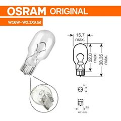 LAMPADA PISCA 12V 16W TITAN 150/2000 OSRAM