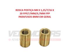 ROSCA POSTICA - 8 MM 1,25 X 7/16 / COMP. 17 M