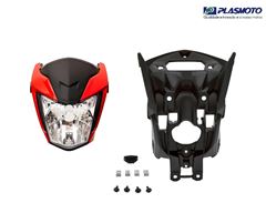 KIT CARENAGEM FAROL TITAN 160 22>23 VERMELHO MARRA