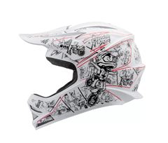 CAPACETE CROSS KIDS CARTOON RACING T.54 VERMELHO