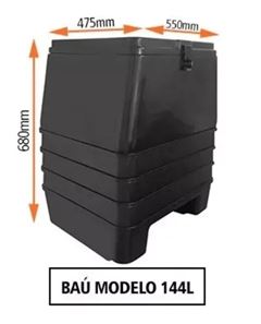 BAU PLASTICO OMEGA 144L PRETO MN3
