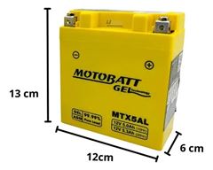 BATERIA MOTOBATT GEL MTX 5AL - 5,5 AH CRYPTON YBR 