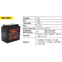 BATERIA AGM QUADFLEX MBTX12U-HD/14,0AH BMW F750