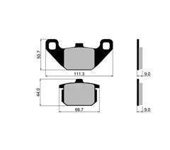 PASTILHA FREIO TRAS CB 300 C/ABS 11> /HORNET 04>