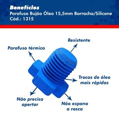 PARAFUSO BUJAO OLEO 15,5MM PARAFUSO SILICONE