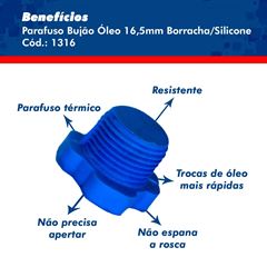 PARAFUSO BUJAO OLEO 16,5MM PARAFUSO SILICONE