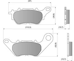 PASTILHA FREIO TRAS. YZF R3 / MT 03 15>