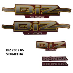 ADESIVO BIZ 100 KS 2002 VERMELHO