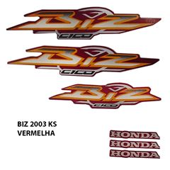 ADESIVO BIZ 100 KS 2003 VERMELHO