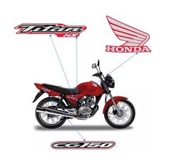ADESIVO TITAN 150 KS 2004 VERMELHO