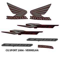 ADESIVO TITAN 150 SPORT 2006 VERMELHO