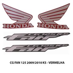 ADESIVO FAN 125 KS 2009 2010 VERMELHO