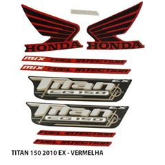 ADESIVO TITAN 150 EX 2010 VERMELHO