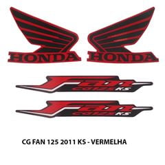 ADESIVO FAN 125 KS 2011 VERMELHO