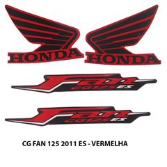 ADESIVO FAN 125 ES 2011 VERMELHO