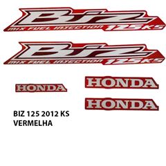 ADESIVO BIZ 125 KS 2012 VERMELHO