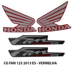 ADESIVO FAN 125 ES 2013 VERMELHO