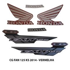 ADESIVO FAN 125 KS 2014 VERMELHO