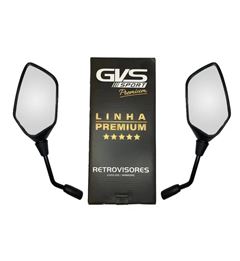 RETROVISOR SH 150 PRETO LENTE CONVEXA PRATA S/ADAP
