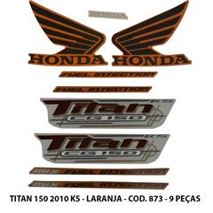 ADESIVO TITAN 150 KS 2010 - LARANJA