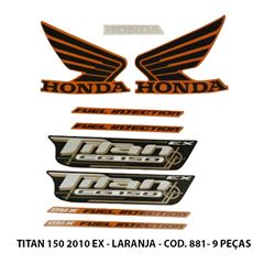 ADESIVO TITAN 150 EX 2010 - LARANJA