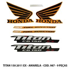 ADESIVO TITAN 150 EX 2011 - AMARELO