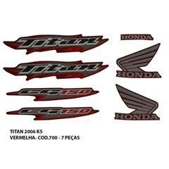 ADESIVO TITAN 150 KS 2006 - VERMELHO
