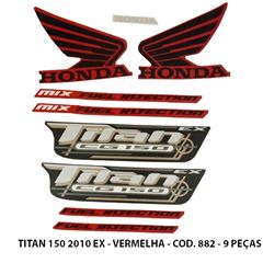 ADESIVO TITAN 150 EX 2010 - VERMELHO