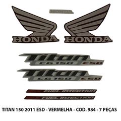 ADESIVO TITAN 150 ESD 2011 - VERMELHO