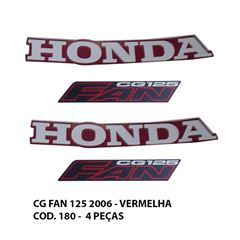 ADESIVO FAN 125 2006 - VERMELHO