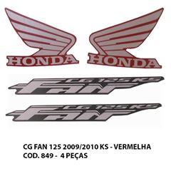 ADESIVO FAN 125 2009>2010 KS - VERMELHO