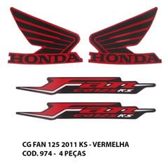 ADESIVO FAN 125 KS 2011 - VERMELHO