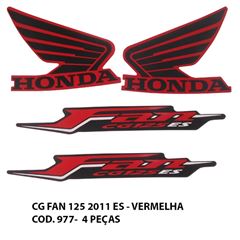 ADESIVO FAN 125 ES 2011 - VERMELHO