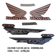 ADESIVO FAN 125 KS 2014 - VERMELHO