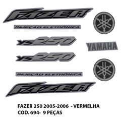 ADESIVO FAZER 250 2005/2006 - VERMELHO / PRATA