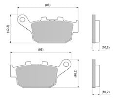PASTILHA FREIO TRAS CB 300R 12 - S/ABS