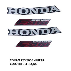 ADESIVO FAN 125 2006 - PRETO