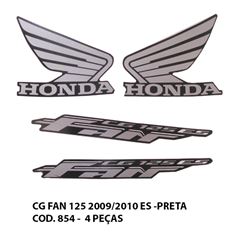 ADESIVO FAN 125 2009>2010 ES - PRETO