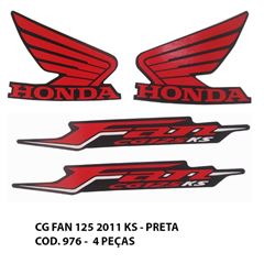 ADESIVO FAN 125 KS 2011 - PRETO