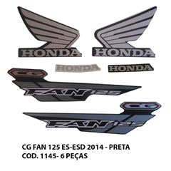 ADESIVO FAN 125 ES/ESD 2014 - PRETO