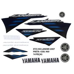 ADESIVO XTZ LANDER 250 2007 - PRETO