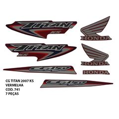 ADESIVO TITAN 150 KS 2007 - VERMELHO