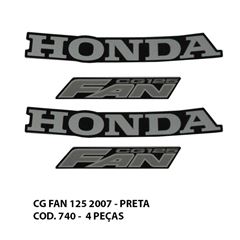 ADESIVO FAN 125 2007 - PRETO