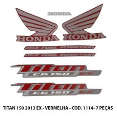 ADESIVO TITAN 150 EX 2013 - VERMELHO