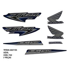 ADESIVO TITAN 150 KS 2007 - AZUL